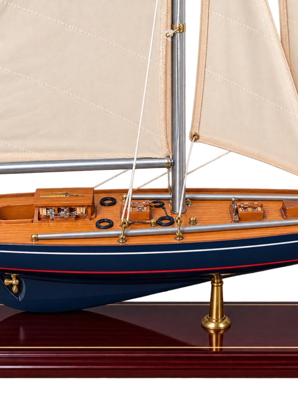 Nautical Navy & Cream Decorative Sailboat Sculpture by